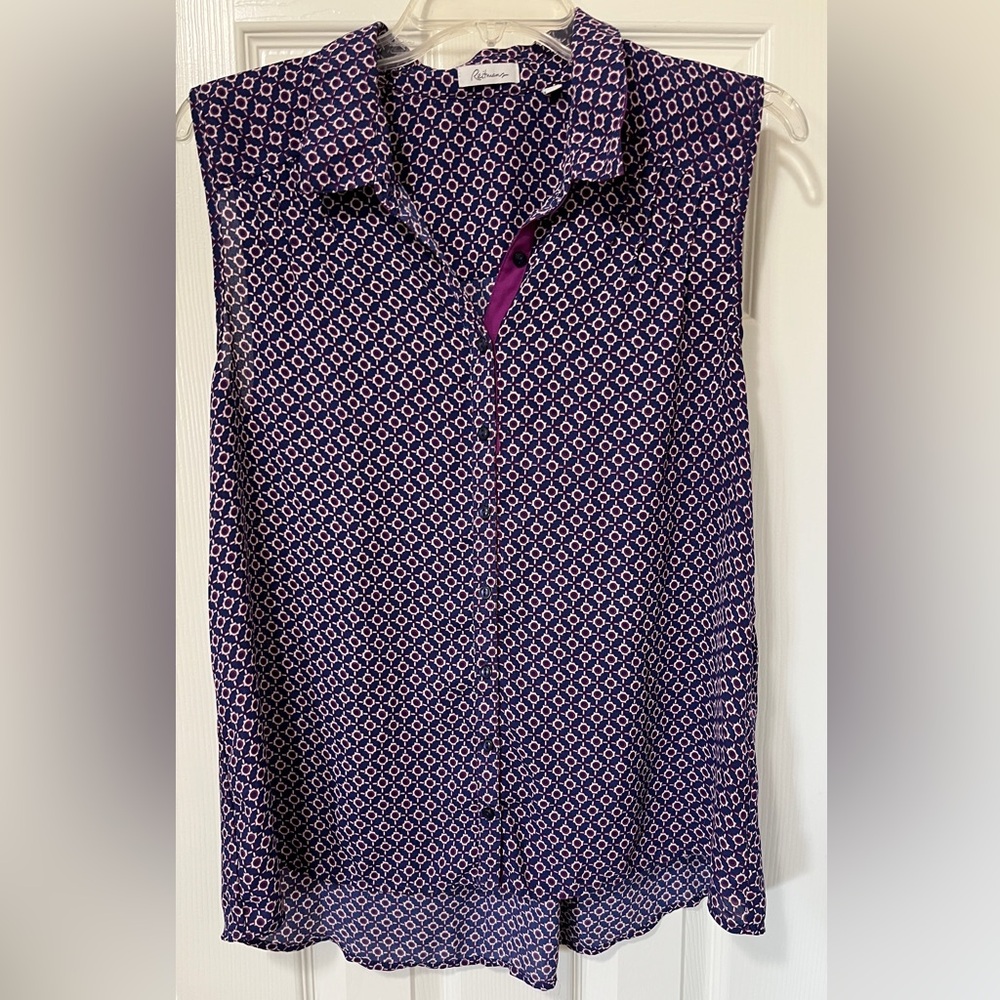 Reitmans Purple and White Patterned Women’s Tank Top Blouse